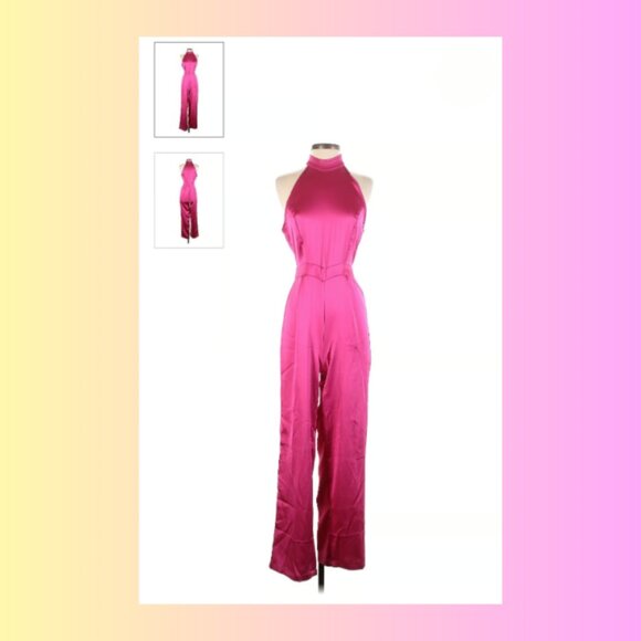 Rachel Zoe Pink Jumpsuit Wide-Leg High-Waisted - Picture 4 of 9